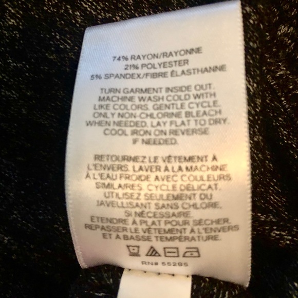 Express M 3/4 Sleeve Gray Deep V Neck Top - Picture 3 of 3